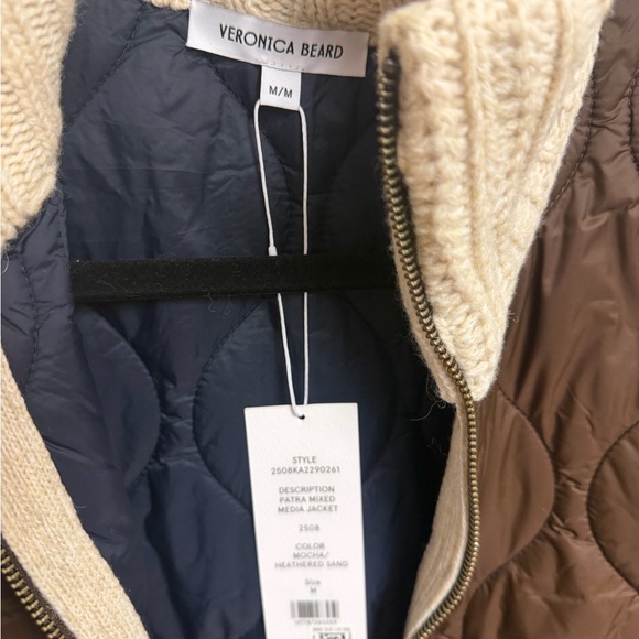 Veronica Beard Patra Knit-Sleeve Quilted Jacket Size Medium - Picture 7 of 9